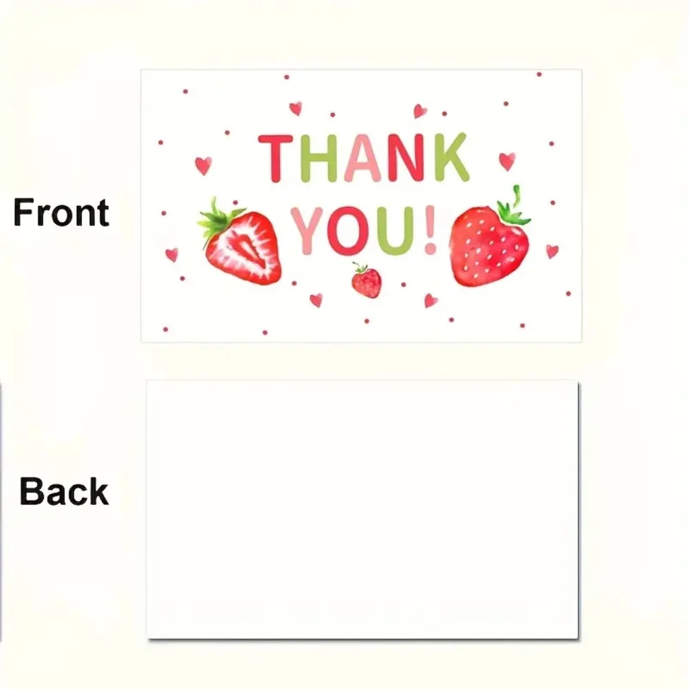 50 Pack STRAWBERRY Thank you cards